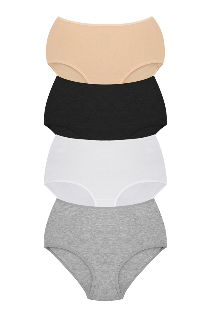 Picture of Kadın Büyük Beden Külot 4'lü Paket Yüksek Bel  (%100 Pamuk)