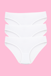 Picture of Beyaz 3'lü Kadın Külot Slip Pamuklu