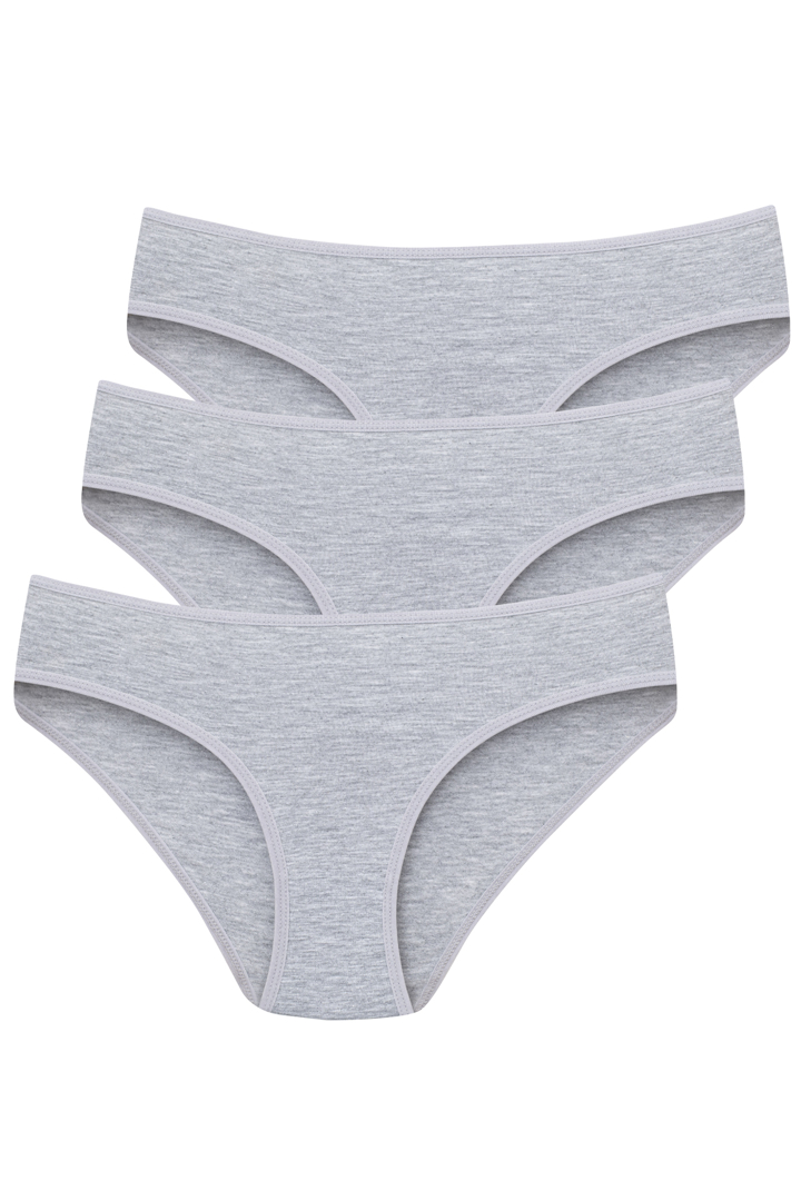 Picture of Gri 3'lü Kadın Külot Slip Pamuklu