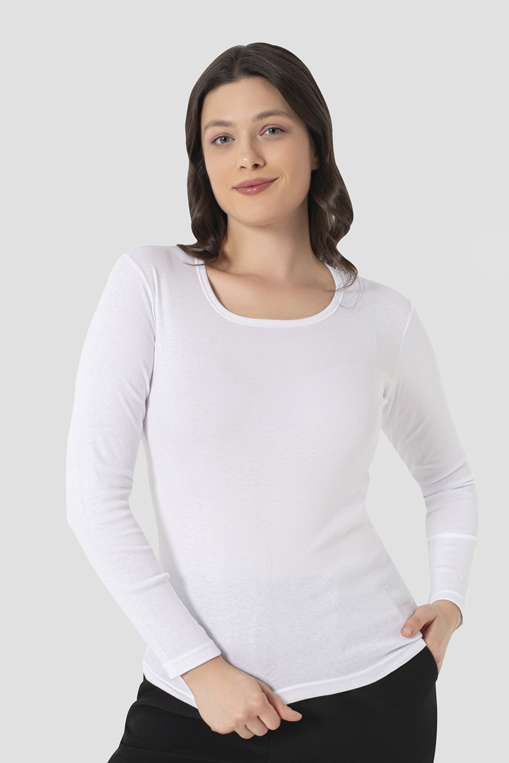 Picture of Kadın Uzun Kol Badi Ribana Yuvarlak Yaka (%100 Pamuk)