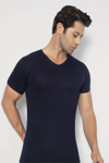 Picture of Erkek Bambu Tişört V Yaka Kısa Kol Lacivert