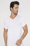 Picture of Erkek Bambu Tişört  V  Yaka Kısa Kol Beyaz