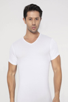 Picture of Erkek Bambu Tişört  V  Yaka Kısa Kol Beyaz