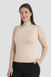 Picture of Kadın Ten Balıkçı Yaka Kolsuz Body