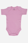 Picture of %100 Organik Pamuk Pembe Kısa Kollu Bebek Çıtçıtlı Zıbın Body