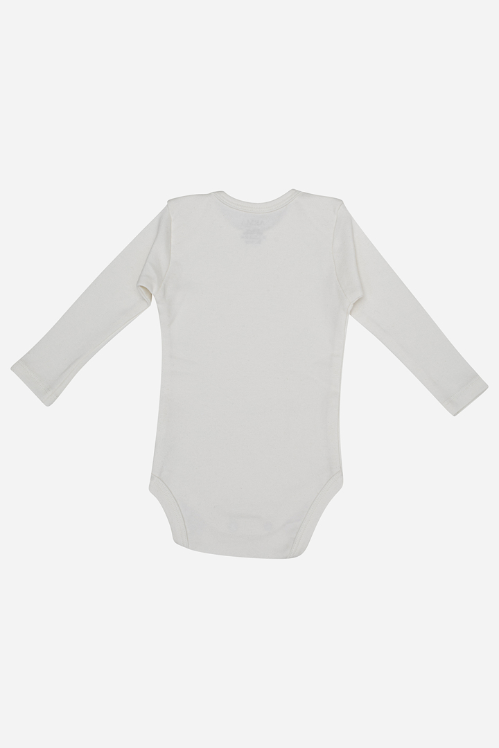 Picture of %100 Organik Pamuk Beyaz Uzun Kollu Bebek Çıtçıtlı Zıbın Body