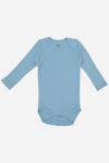 Picture of %100 Organik Pamuk Mavi Uzun Kollu Bebek Çıtçıtlı Zıbın Body