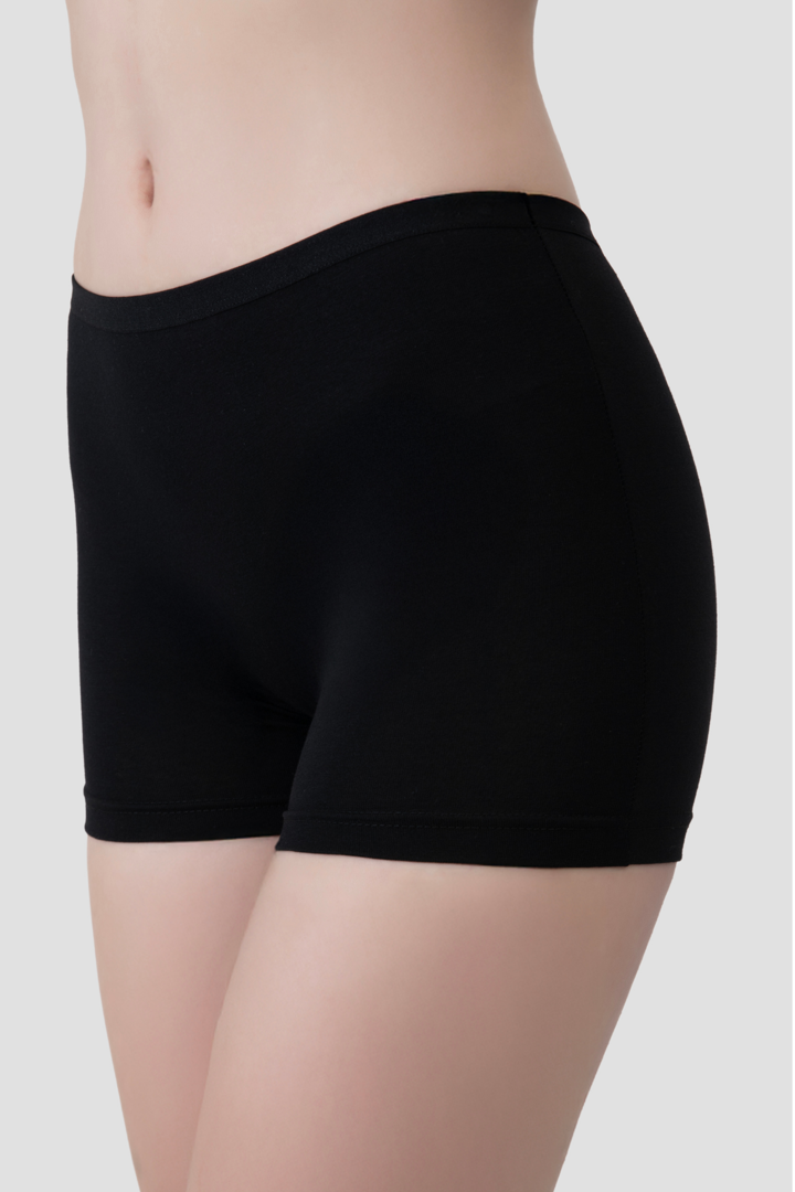 Picture of Kadın Siyah  Boxer Şort Pamuklu Likralı