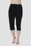 Picture of Kadın Diz Altı Kapri Boy Penye Tayt Siyah