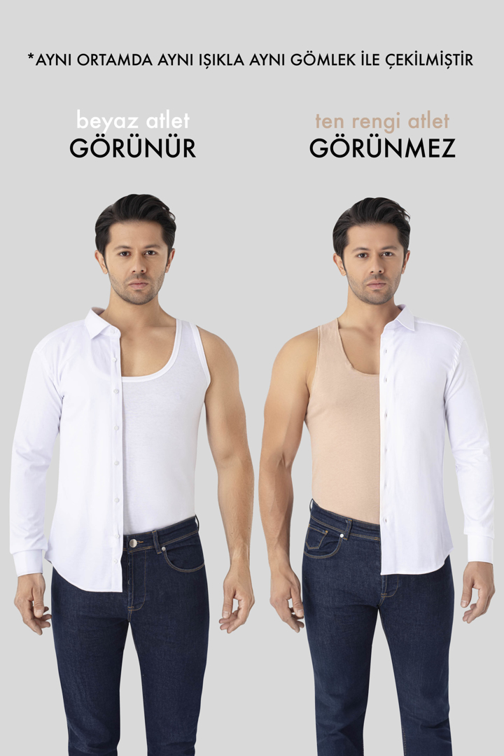 Picture of Erkek Görünmez Ten Rengi Atlet %100 Pamuklu