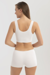 Picture of Basic Lazer Kesim Dikişsiz Kadın Boxer  Beyaz