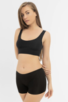 Picture of Basic Lazer Kesim Dikişsiz Kadın Boxer  Siyah
