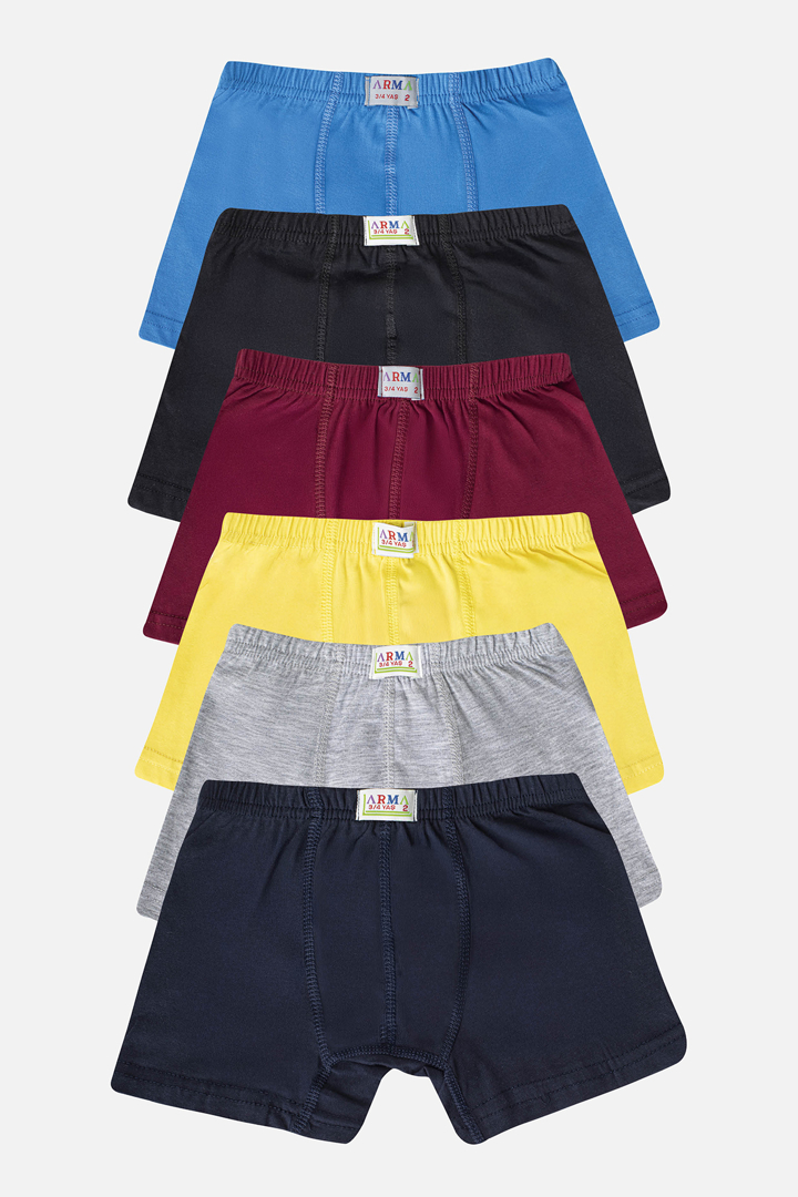 Picture of Erkek Çocuk Düz Pamuklu Likralı Renkli Boxer