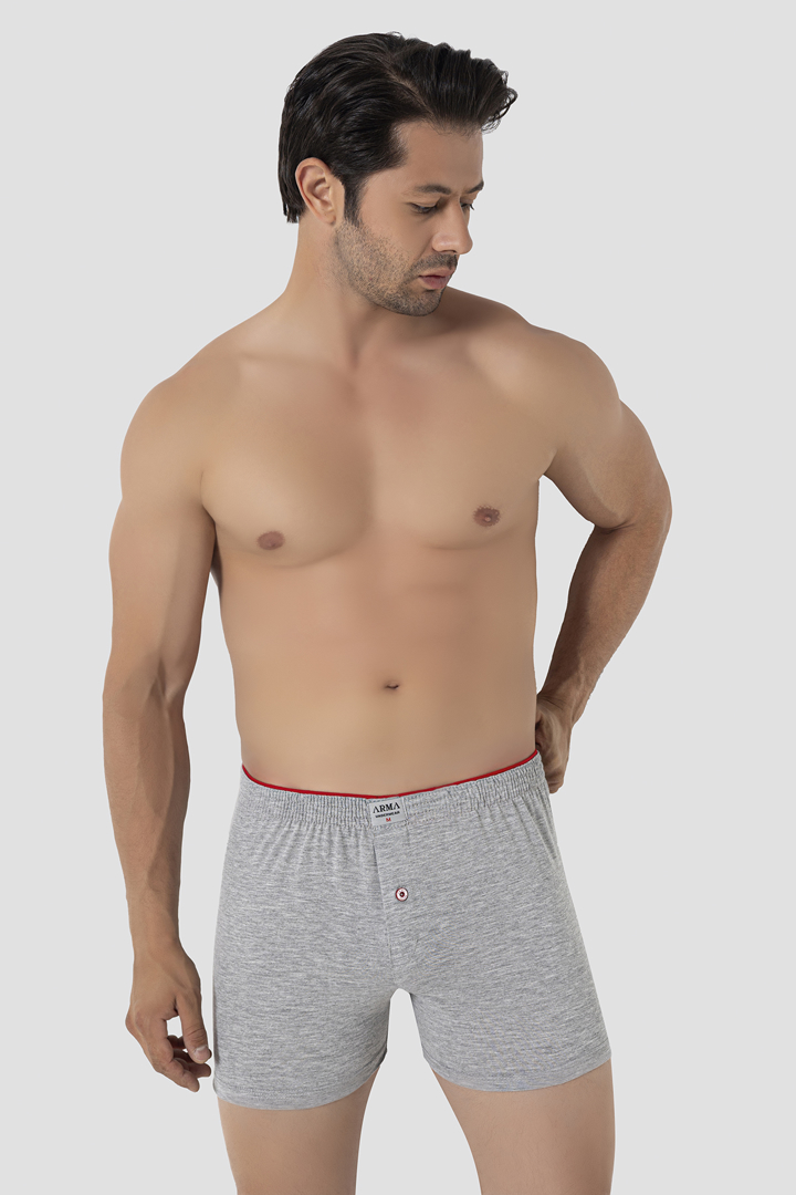 Picture of Erkek Gri Düğmeli Boxer Süprem (%100 Pamuk)