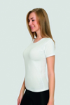 Picture of Beyaz Kadın Likralı Tişört Kısa Kollu Bisiklet Yaka Fanila