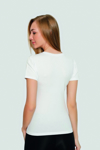 Picture of Beyaz Kadın Likralı Tişört Kısa Kollu Bisiklet Yaka Fanila