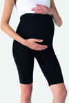 Picture of Diz Üstü Biker Esnek Ayarlanabilir Bel Kısa Hamile Tayt Siyah