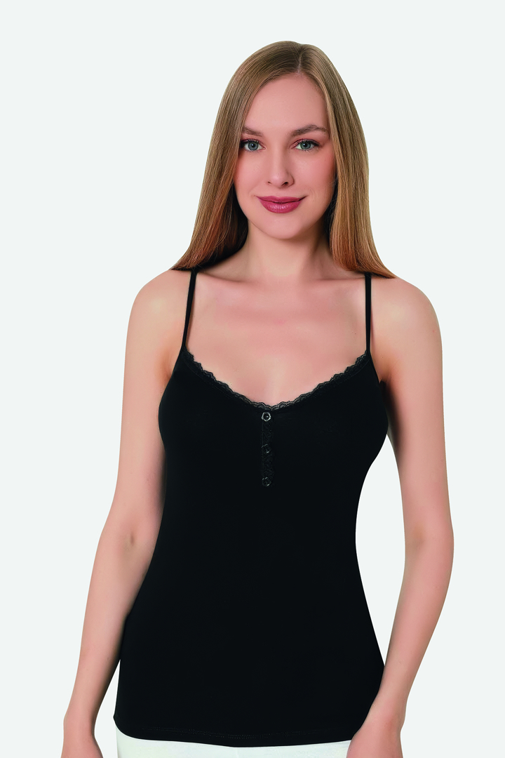 Picture of Kadın Düğmeli Atlet İp Askı Likralı