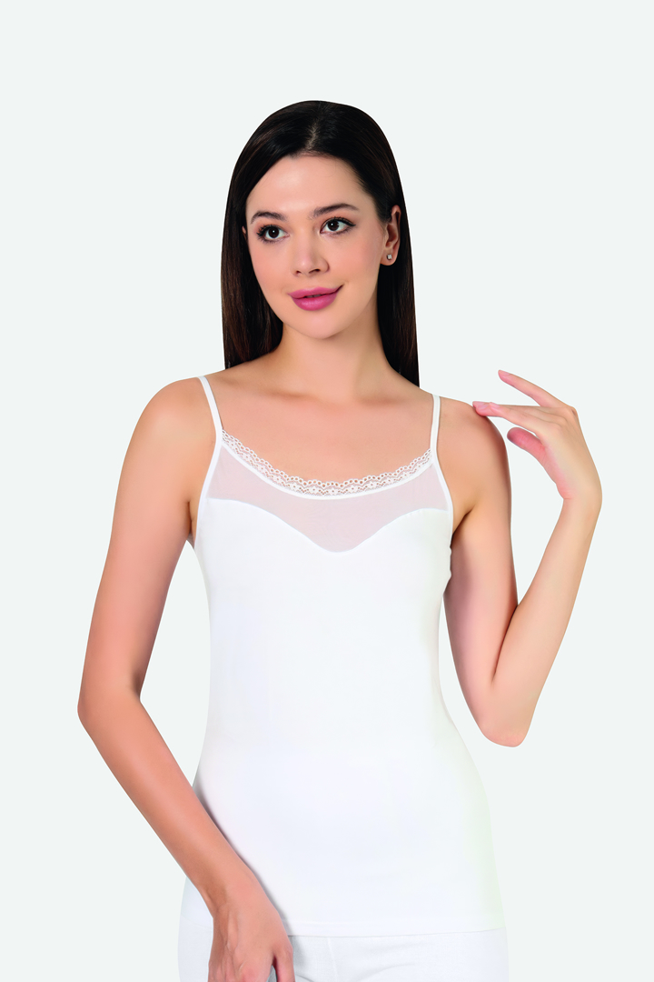 Picture of Kadın Likralı Tüllü İp Askı Atlet