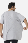 Picture of Gri Erkek Büyük Beden Tişört Sıfır Yaka Kısa Kollu Fanila %100 Pamuk Penye