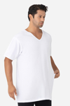 Picture of Beyaz Erkek Büyük Beden Tişört V Yaka Kısa Kollu Fanila %100 Pamuklu