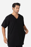 Picture of Siyah Erkek Büyük Beden Tişört V Yaka Kısa Kollu Fanila %100 Pamuklu