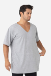 Picture of Gri Erkek Büyük Beden Tişört V Yaka Kısa Kollu Fanila %100 Pamuklu