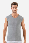 Picture of Erkek Gri Pamuklu Tişört Sıfır Kol V Yaka Kolsuz Atlet