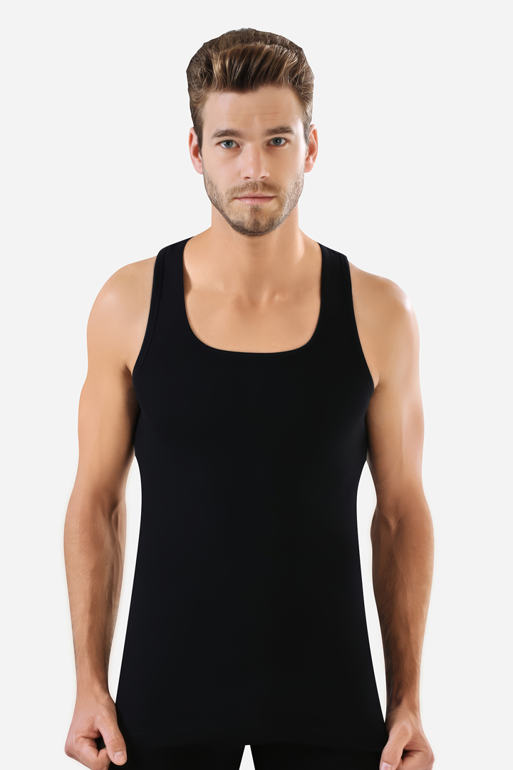 Picture of Erkek Siyah Ribana Atlet  %100 Pamuklu