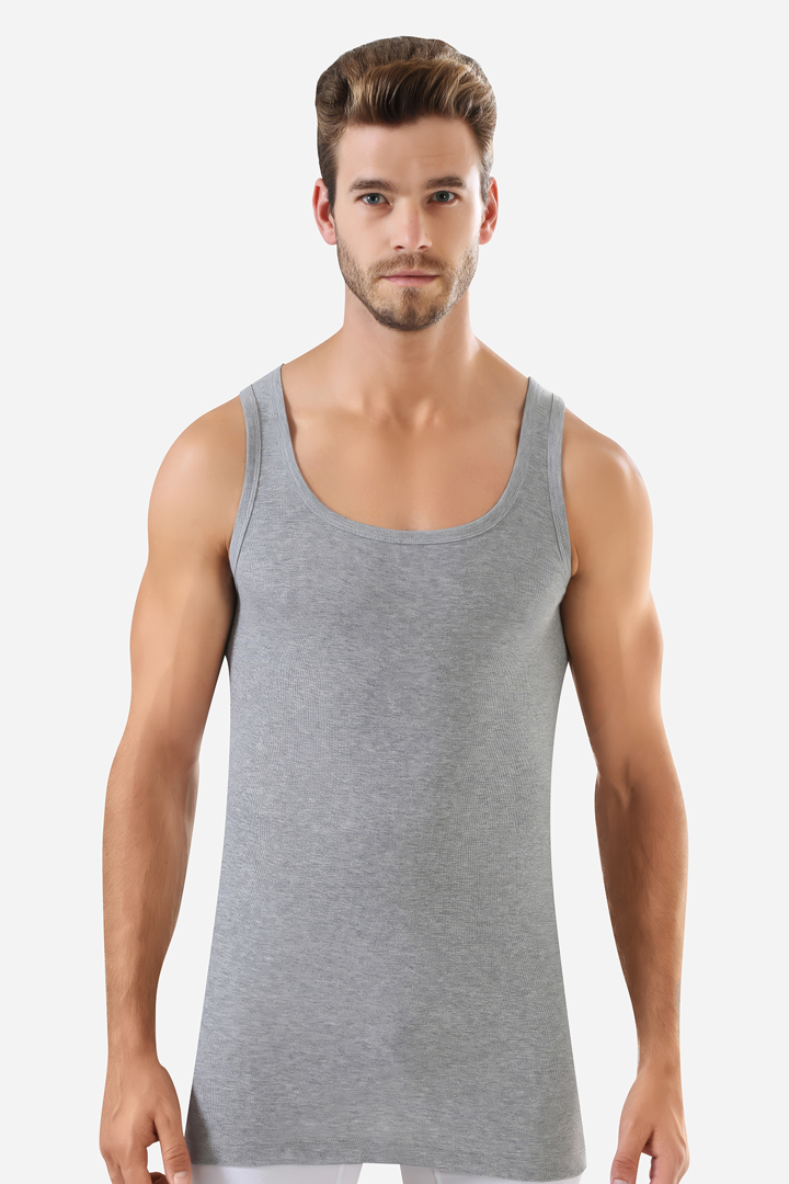 Picture of Erkek Gri Ribana Atlet %100 Pamuklu