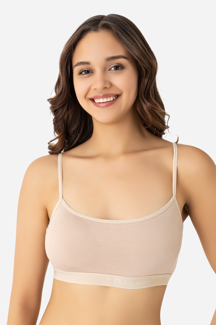 Picture of Kadın Bambu İp Askılı Çıkarılabilir Pedli Büstiyer Ten 2'li  Paket