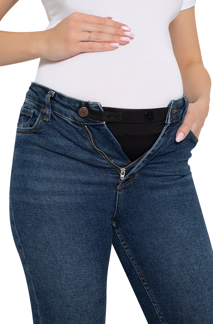 Picture of Hamile Pantolon Bel Genişletici – Kadın Pantolon Genişletici, Sağ Düğme Uyumlu, Ayarlanabilir Aparat Siyah