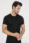Picture of Erkek Slim Fit Dar Kesim Pamuklu Yumuşak Dokulu Siyah Bisiklet Yaka Basic Tişört