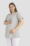 Picture of Pamuklu Gri Hamile Tişört
