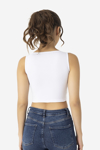 Picture of Kadın Pamuklu Fitilli Halter Yaka Kalın Askılı Crop Beyaz