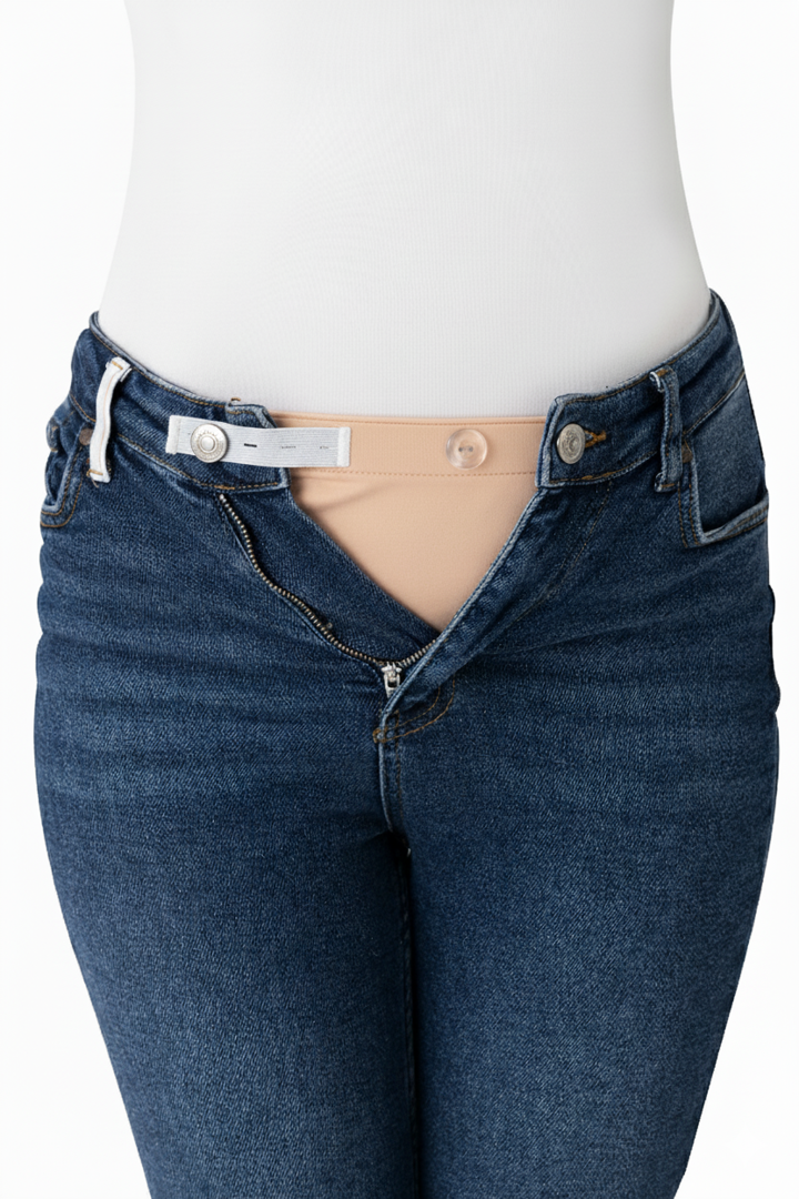 Picture of Hamile Pantolon Bel Genişletici – Kadın Pantolon Genişletici, Sağ Düğme Uyumlu, Ayarlanabilir Aparat Ten